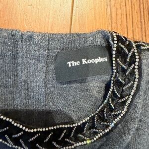 The Kooples Charcoal Sweater with Beaded Neckline